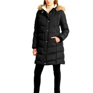 Ralph Lauren ladies large black down coat, comes down to bottom thigh for 5”10.